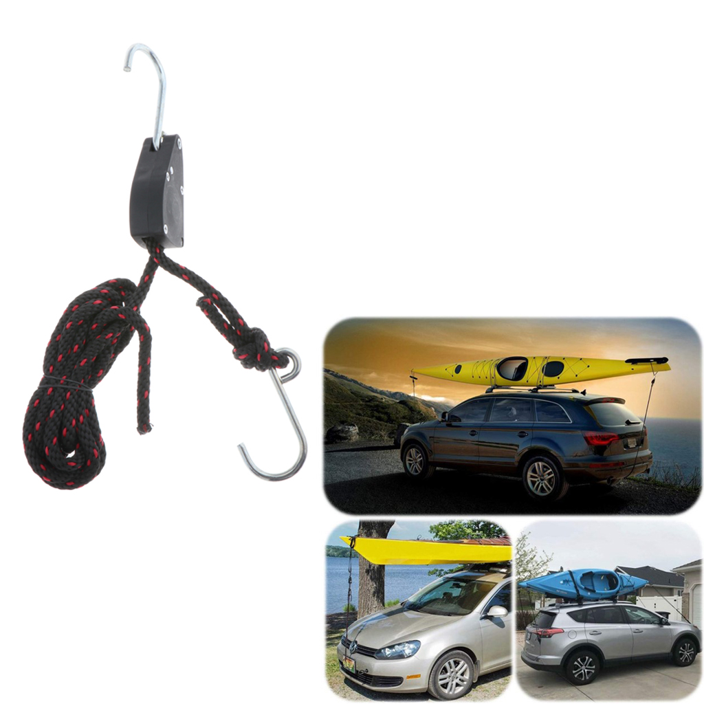 Rope Hanger Ratchet Kayak Canoe Bow and Stern Tie Downs Strap 136KG/300LBS 2.5M