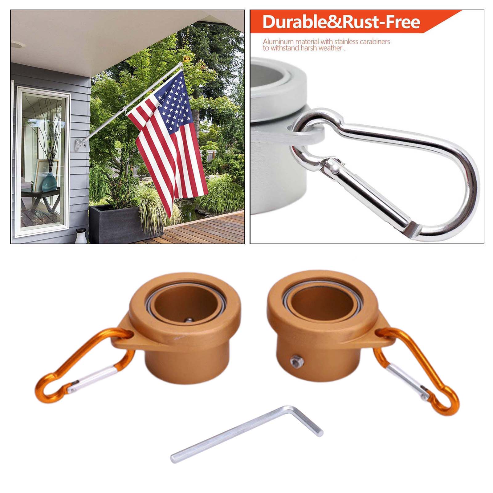 Flag Pole Mounting Rings Anti-Wrap Grommet Clip for 1