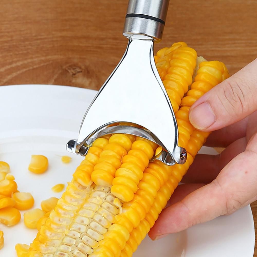 Stainless Steel Corn Slicer Peeler Thresh-er Cutter Kern-el Remove Kitchen Tool