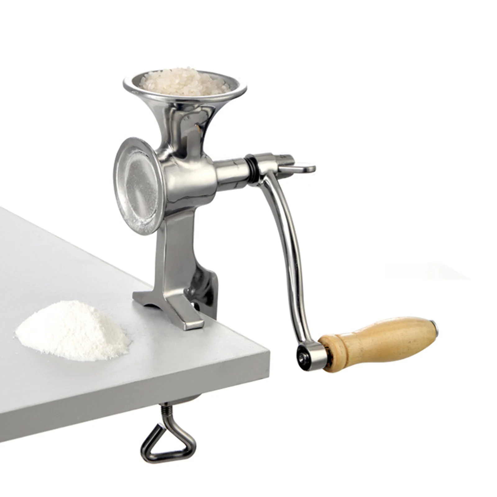 Hand Crank Grain Mill Stainless Steel Manual Grain Grinder for Seed Use