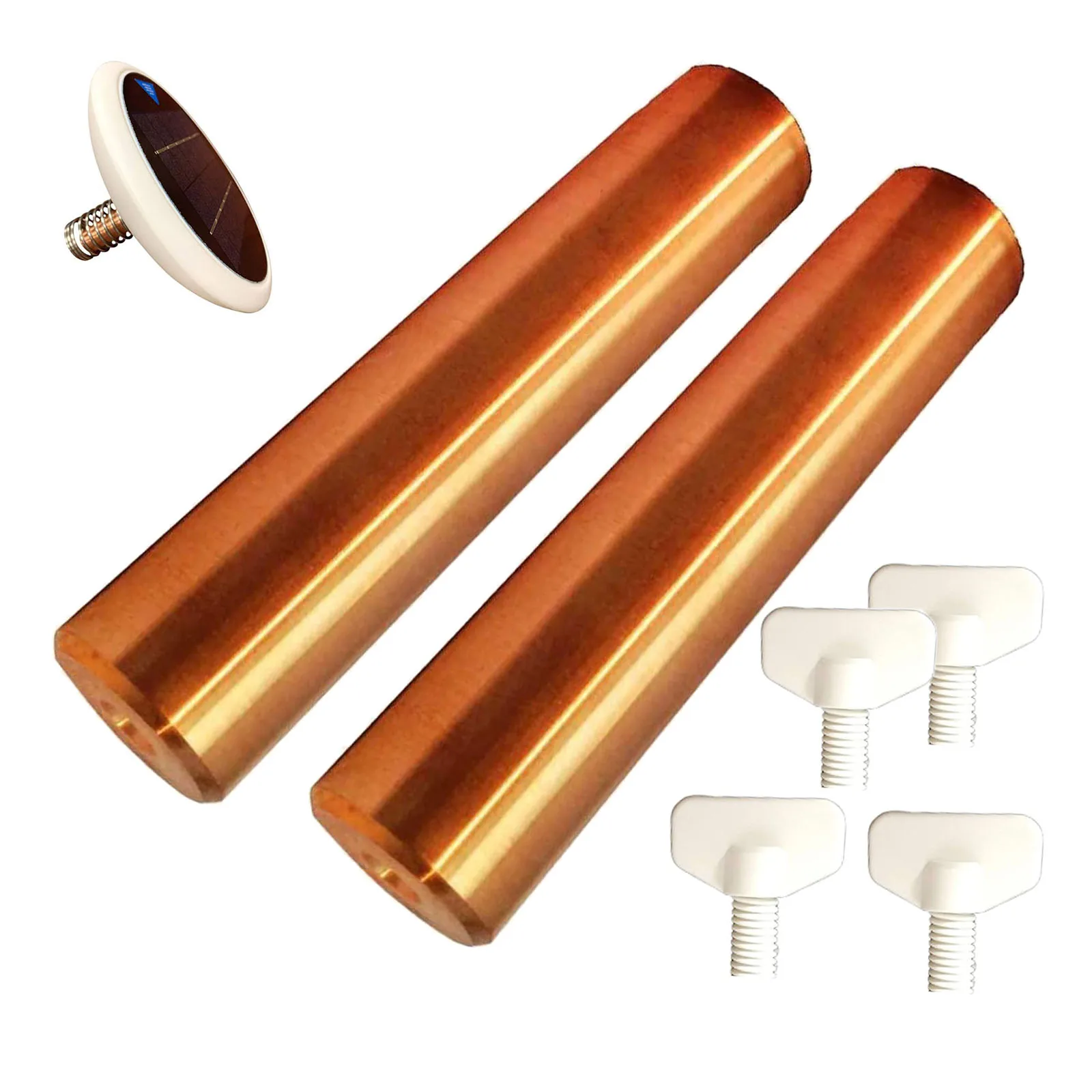 2Pcs Solar Copper Anode Set for Solar Pool Ionizer Algae Resistance Hot Tub Water Purifier Chlorine-Free Swimming Pool Cleaning