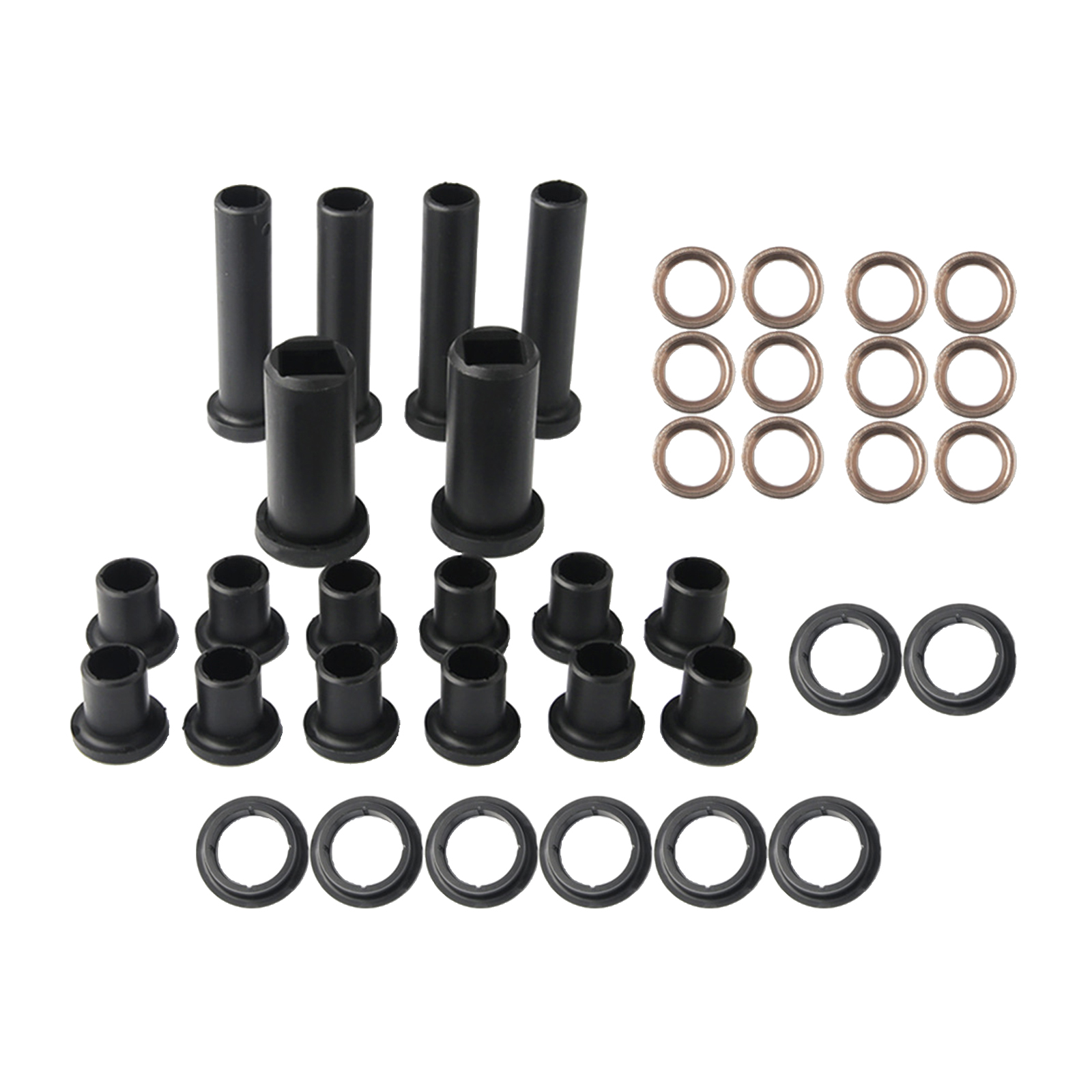 38pcs Rear  Bushings Kit Including A-Arm Short and Long Bushings Bushing Stabilizer Tubes for Polaris Sportsman 700