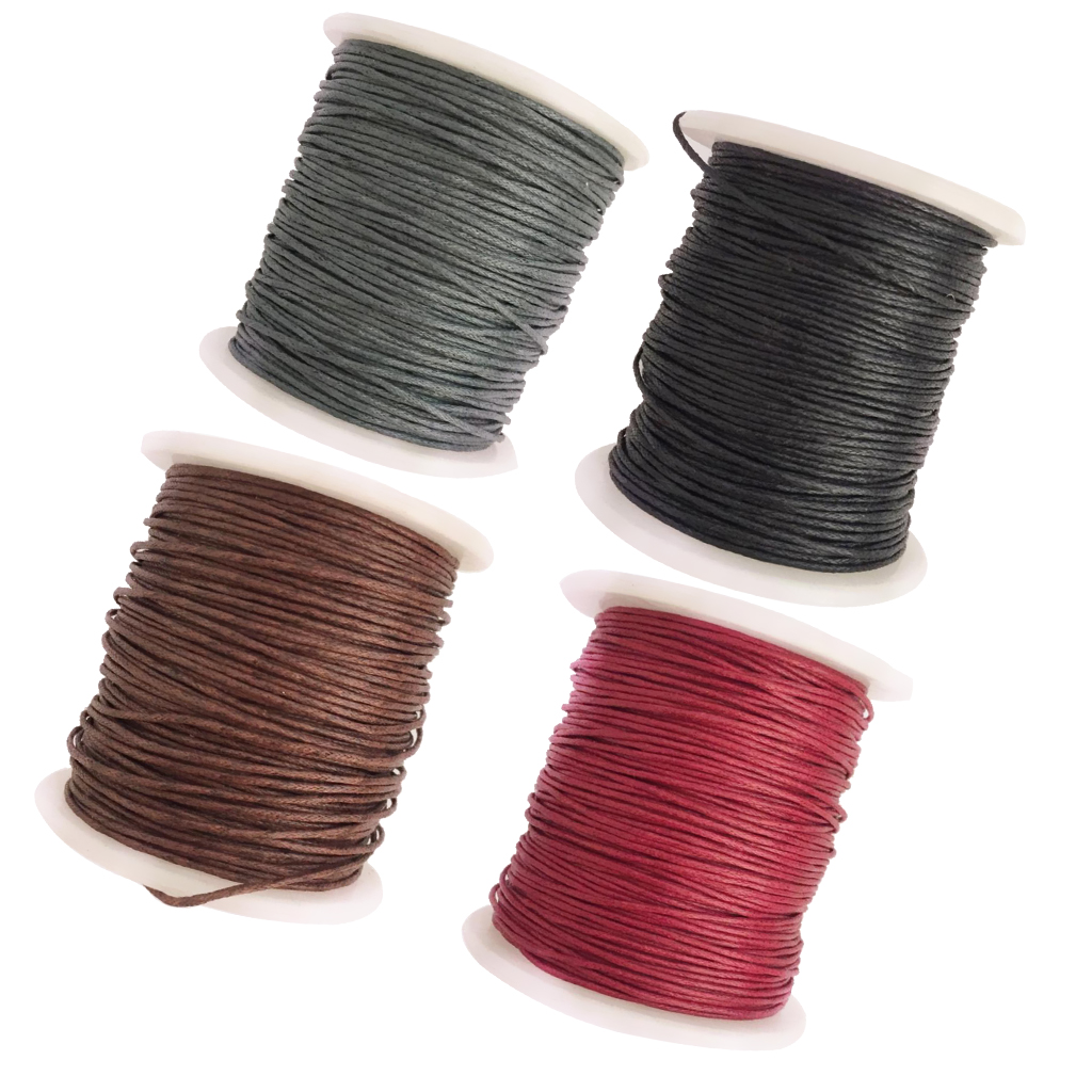 4 Rolls Cotton Thread Waxed Cord for Tassel Decor Charm Pendant