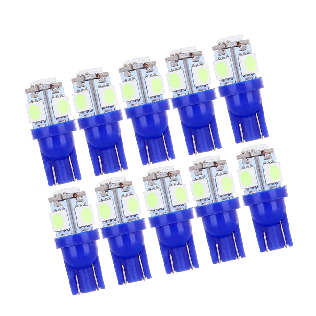 10X Ice Blue T10 Wedge 5050 5SMD W5W 168 194 2825 175 12961 LED Dash Light