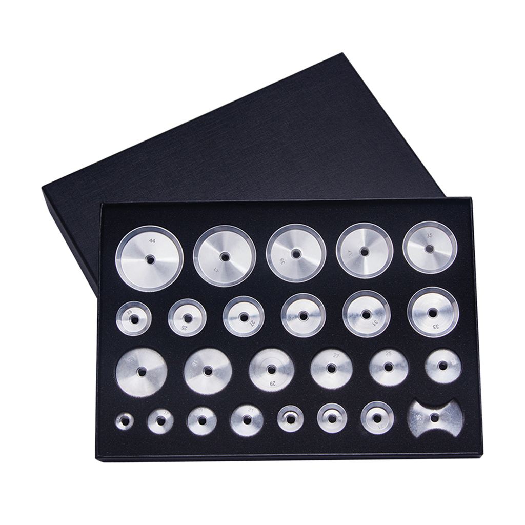 25pcs Watchmaker Press Tool Accessory Aluminum Dies For Watch Glass/Crystal 