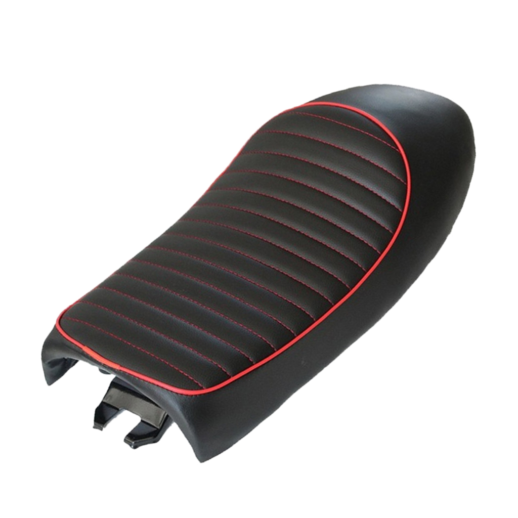 Universal Motorcycle Flat Vintage Seat  - Seat Cushion /Saddle for Honda Yamaha Suzuki Kawasak Cafe Racer, Black