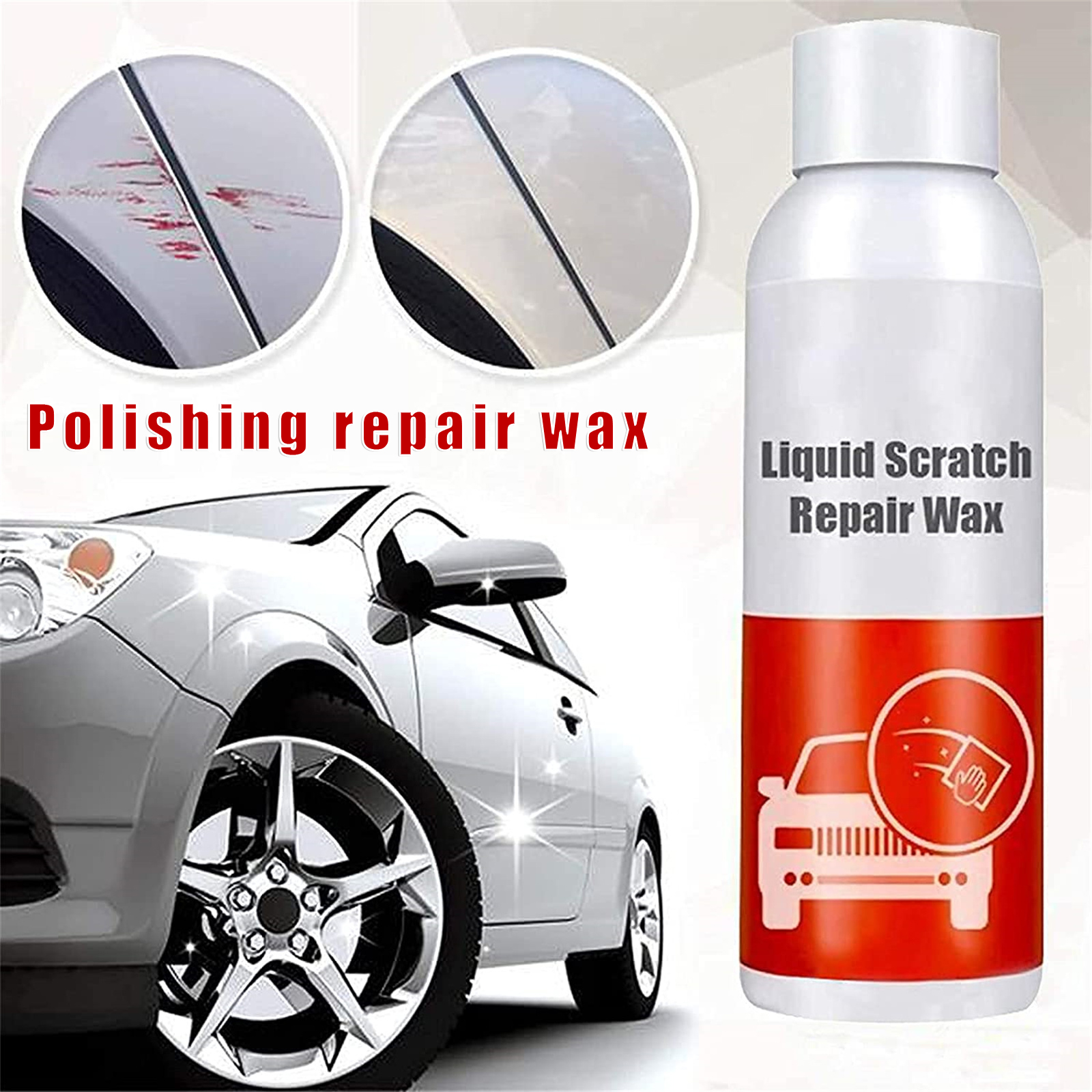 Líquida para Reparo de Arranhões Cera de Reparação Agente de Polimento de Carros Removedor de Arranhões da Superfície do Carro Cera Hidrofóbico 30 - 50 100ml 3 polimento de carros hidrofóbico, removedor de arranhões da superfície do carro