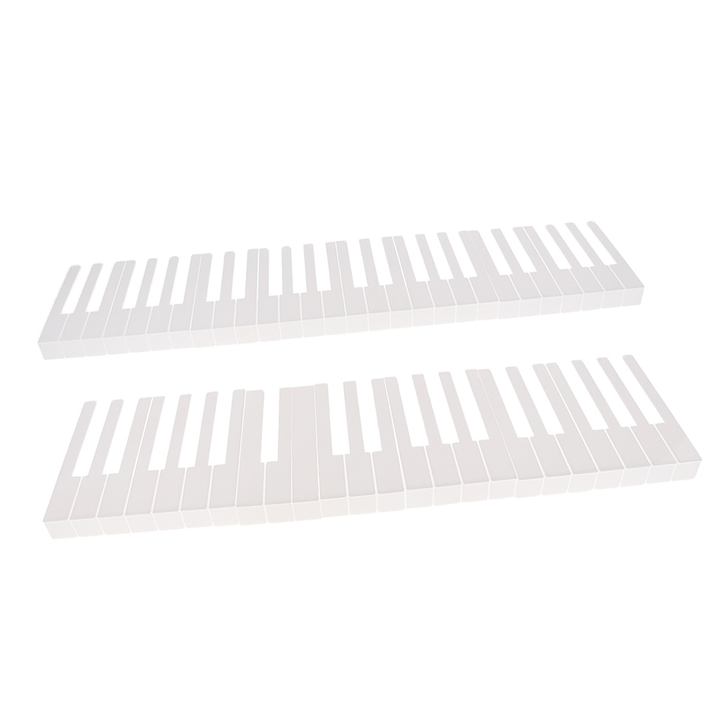 1 Set 52 Keys Piano Keyboard Replacement Keytops Kit Piano DIY Parts for Pianist Beginner 15.7cm