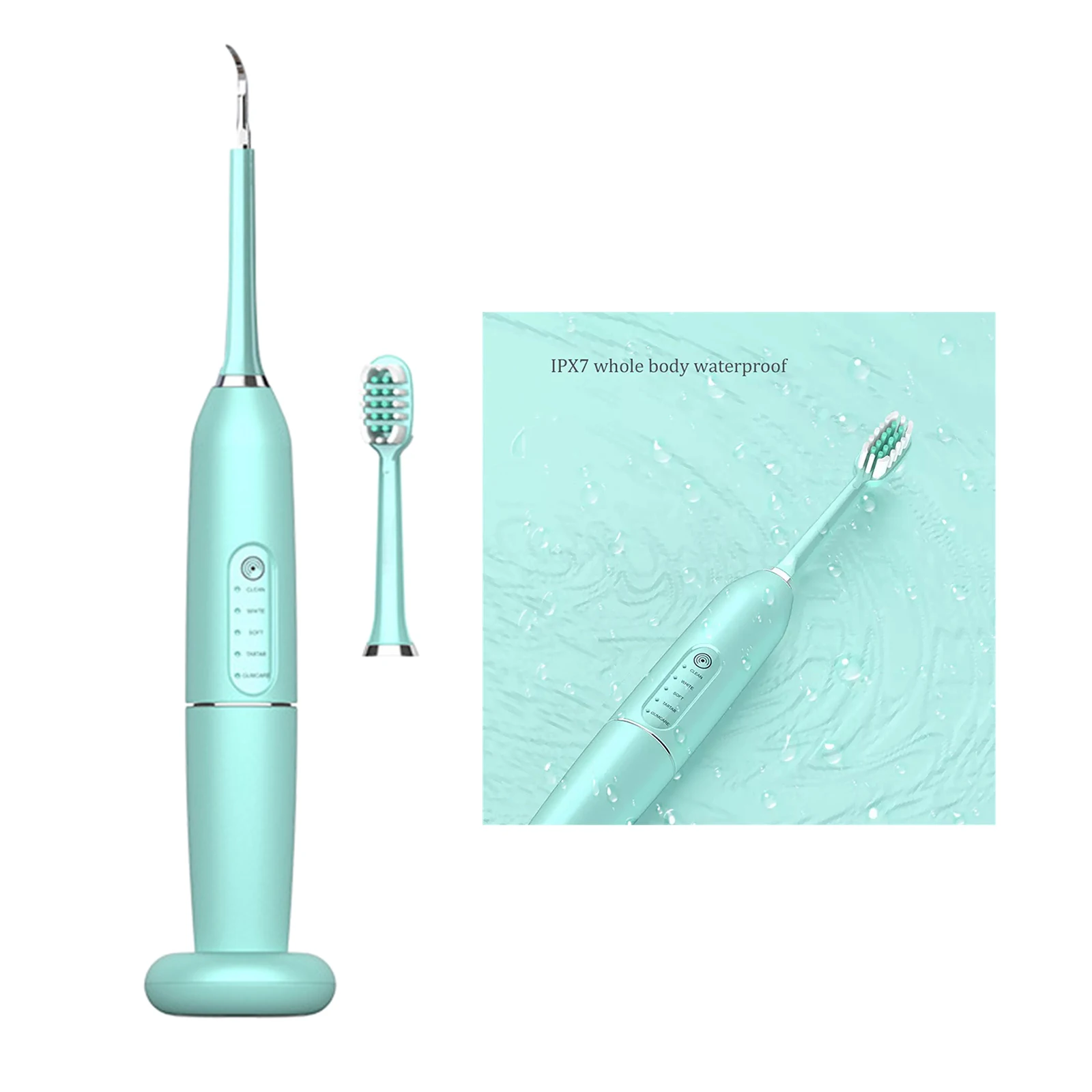 Calculus Remover and Toothbrush Combo, Teeth Cleaner Set, 5 Optional Modes Portable Waterproof Scaler