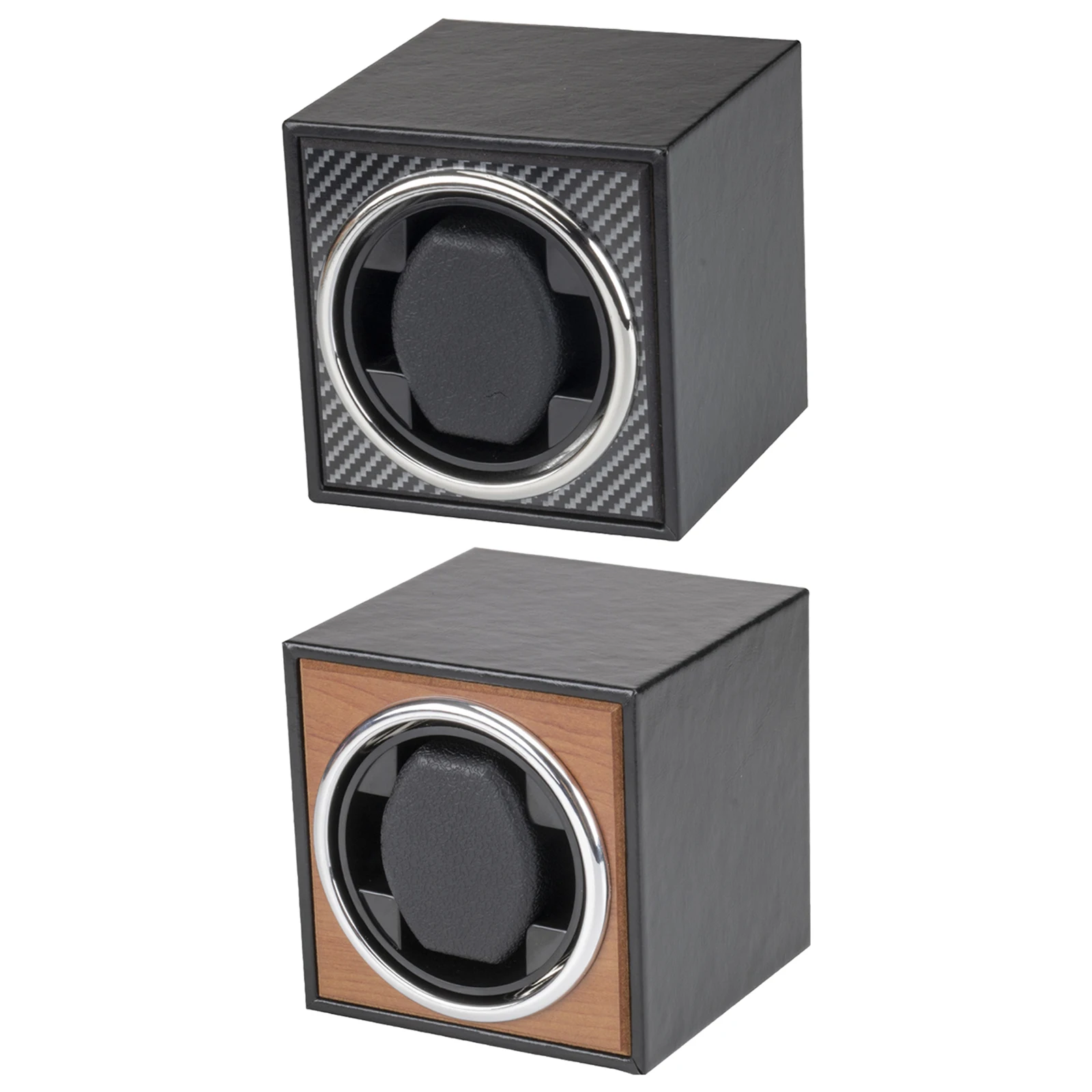 Mini USB Single Watch Winder Case Holder for Mechanical Watch Cherry Wood