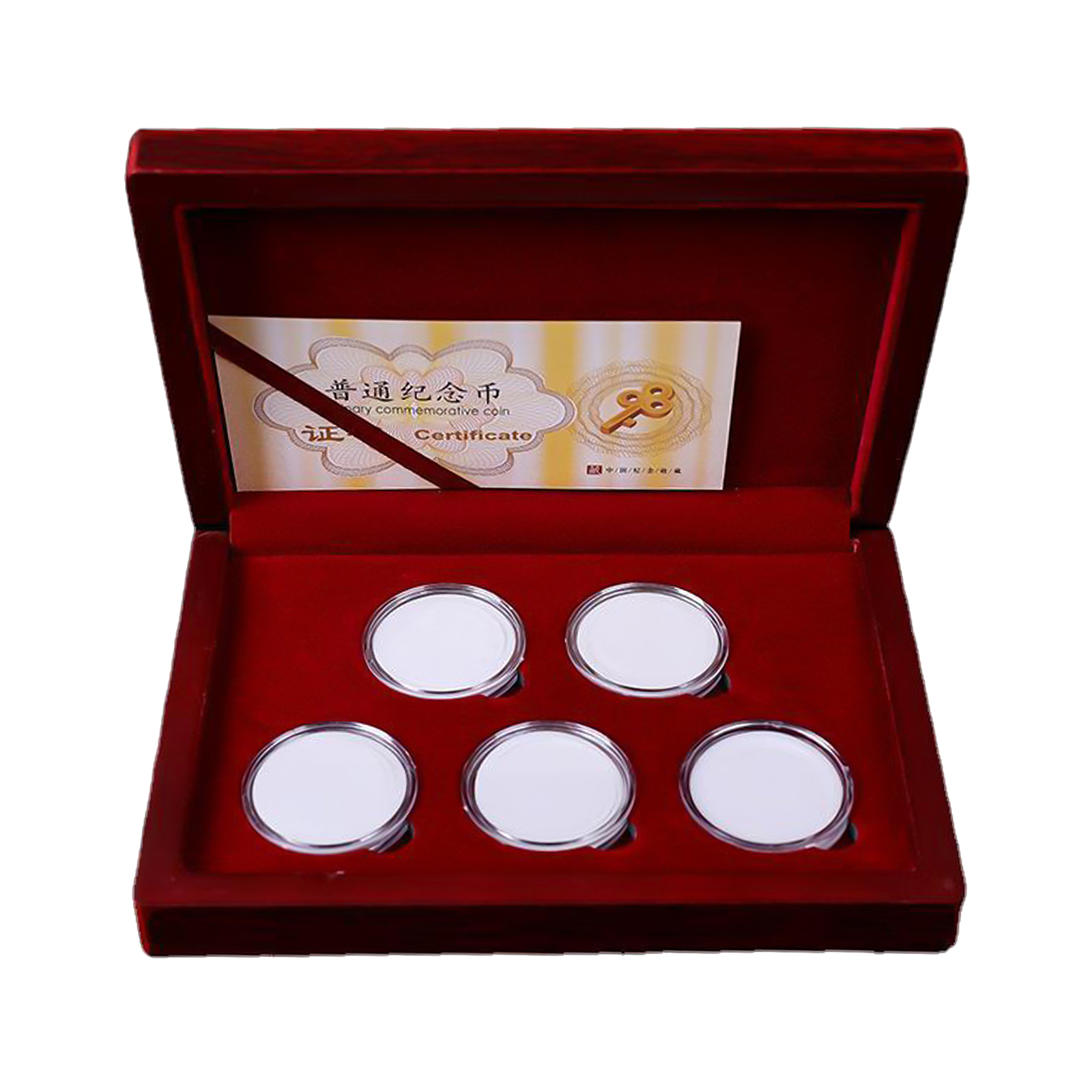 Coin Box Storage Holder, Commemorative  Protection, Wooden Commemorative