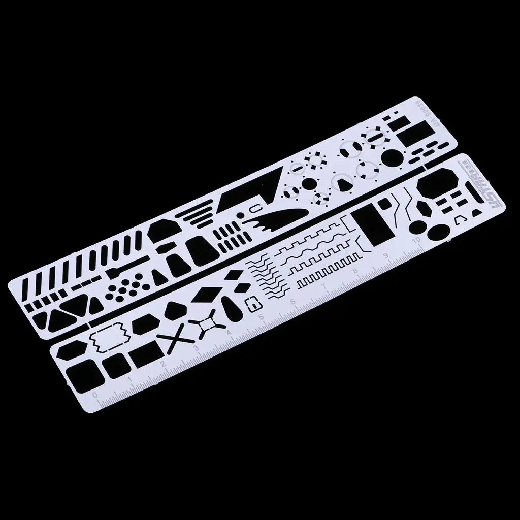 The 2pcs Photo Engraved Tool Engraving Panel Pattern Template