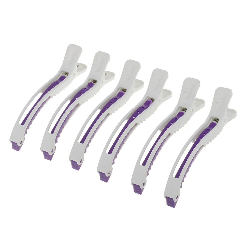 6pcs Professional Salon Hair Sectioning Clips Hairdressing Cutting Croc Pins Set