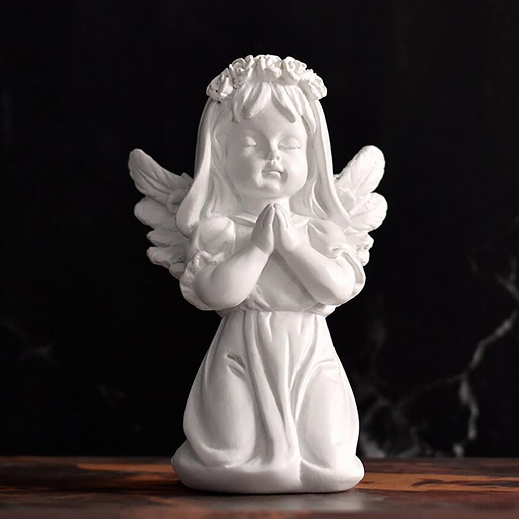 European Style Resin Cute Cupid Angel Crafts Statue Garden Decoration Collectible Ornament Memorial Sculpture