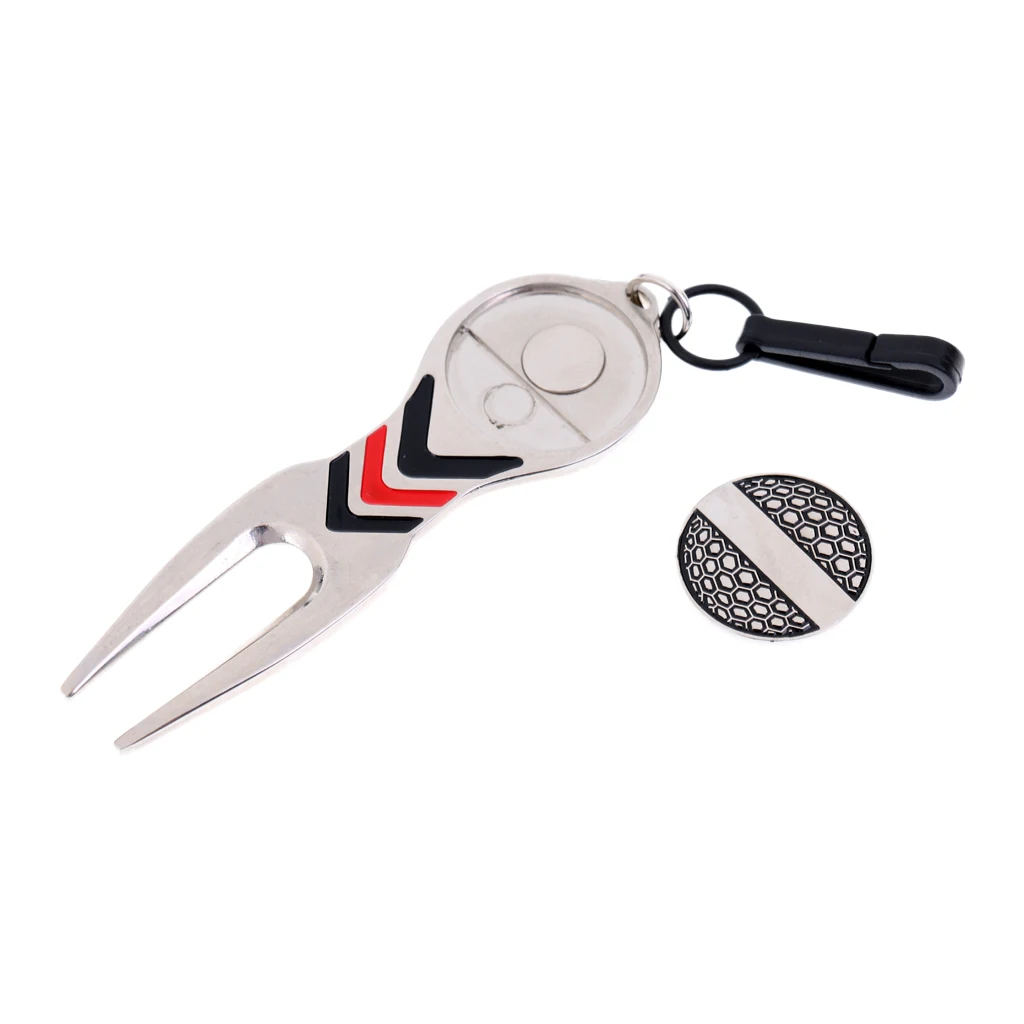 Portable Lightweight Alloy Golf Divot Repair Tool and Magnetic