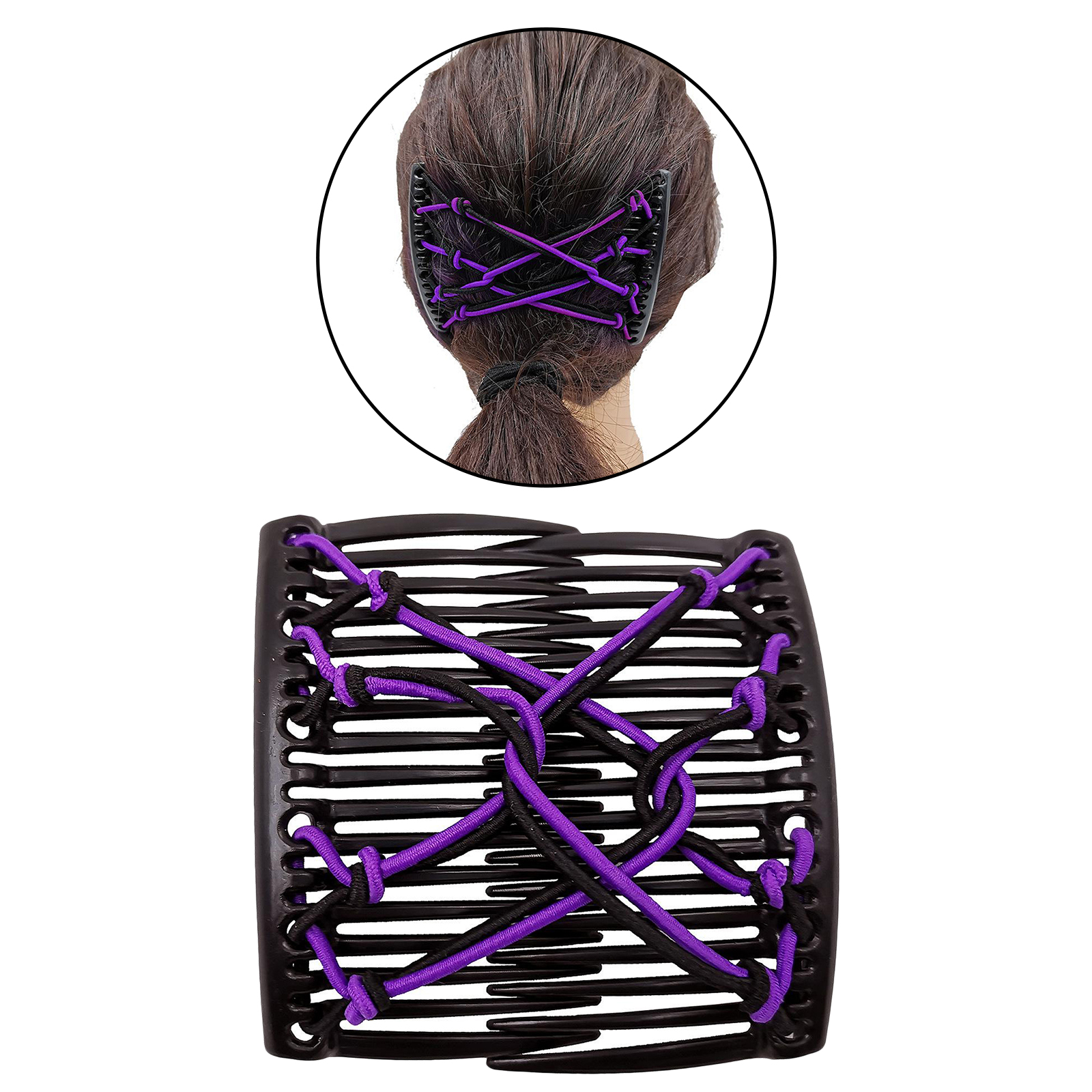 Magic Hair Side Combs for Women Stretch Double Hair Side Combs Clips Bun Maker Hair Accessories