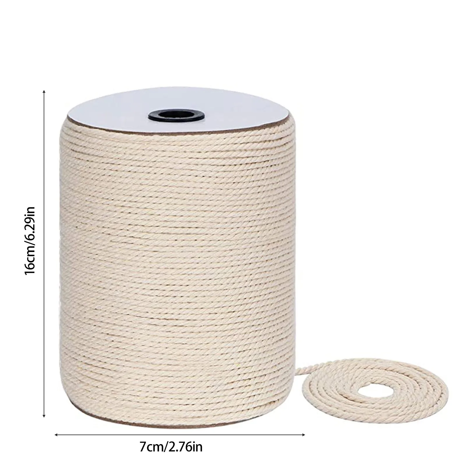 new fiy 3mm x 300m Cotton Rope Multi-purpose Creative Diy Cotton Rope Strands Twisted Macrame Cotton Cord for Wall Hanging Craft