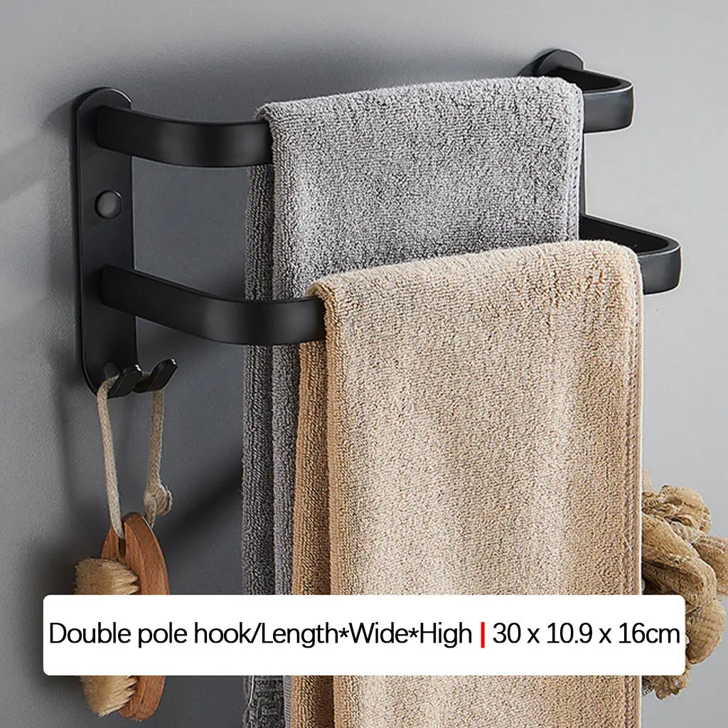 Bathroom Towel Rack, Towel Bar, Aluminum Alloy Bath Towel Rack Bathroom Towel Bar Holder