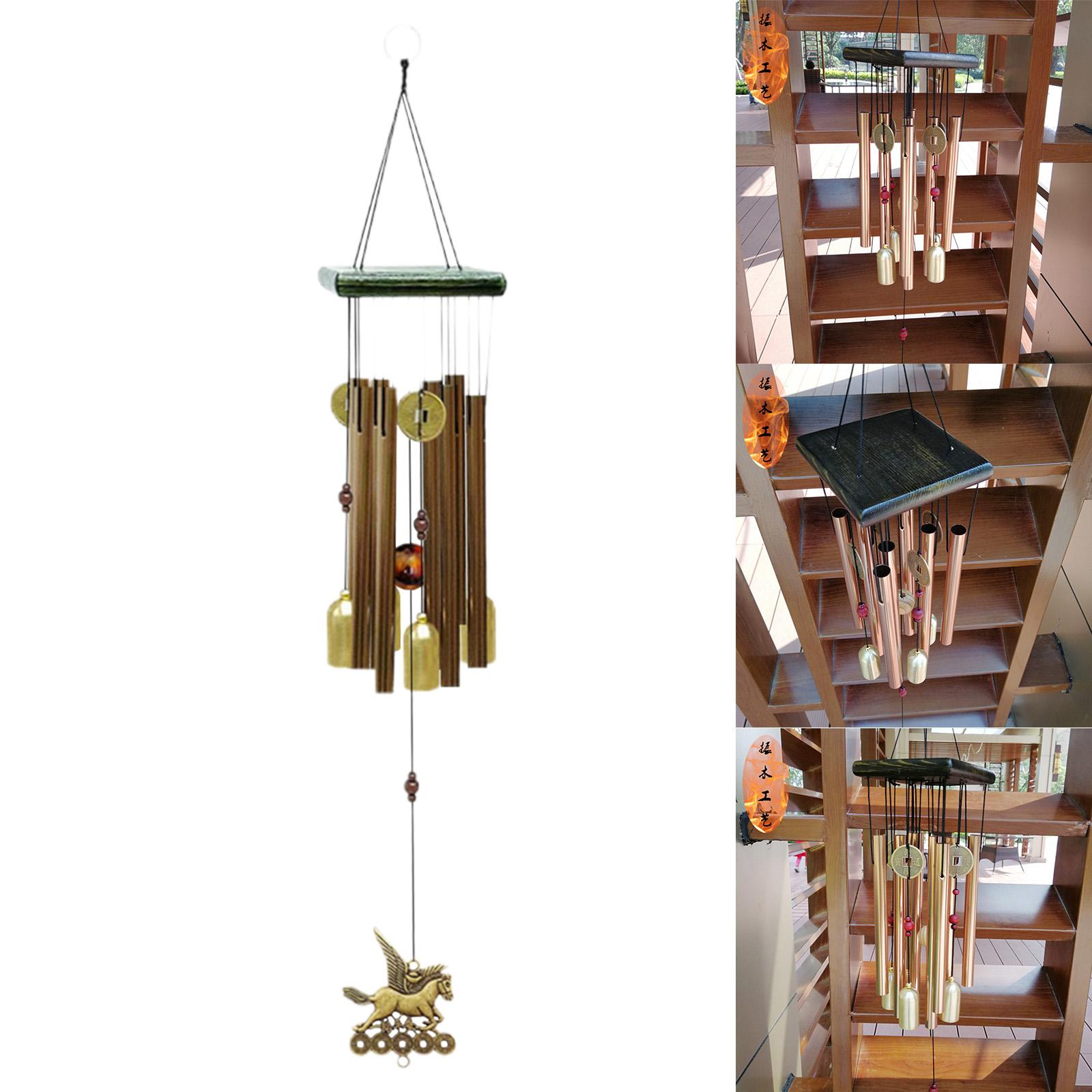  Wind Chimes Hanging Decoration 61cm Total Length Gift New Chinese Style Windchime Bells for Backyard Porch Outdoors Garden