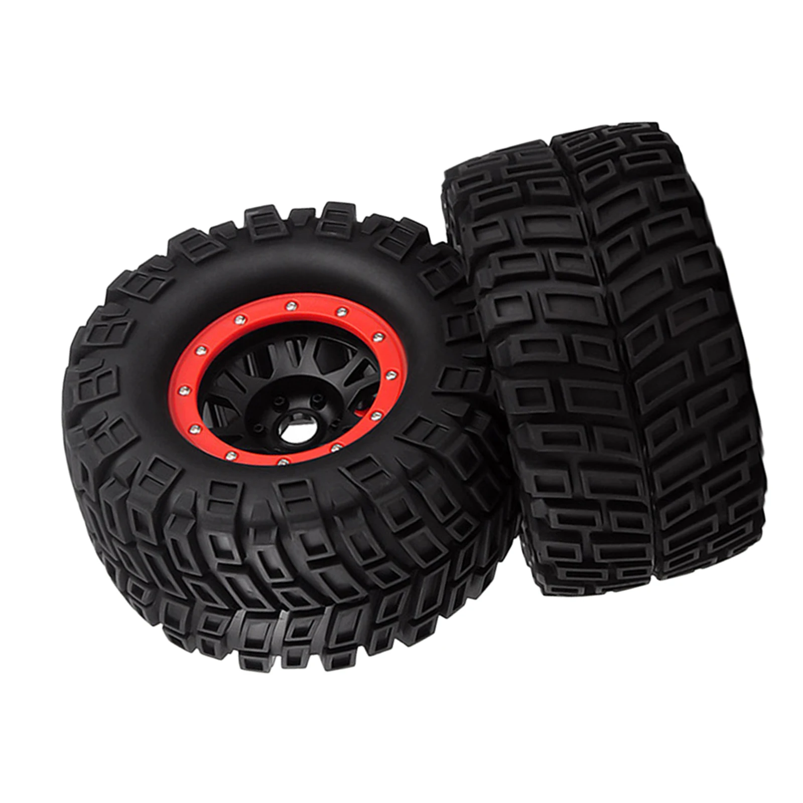 2PCS RC Car Rubber Tire Wheel Rim Set Fit for BUSH G5 E6 G2 Revo HPI Savage Hp 1:8 RC Monster Car Spare Parts Accessory