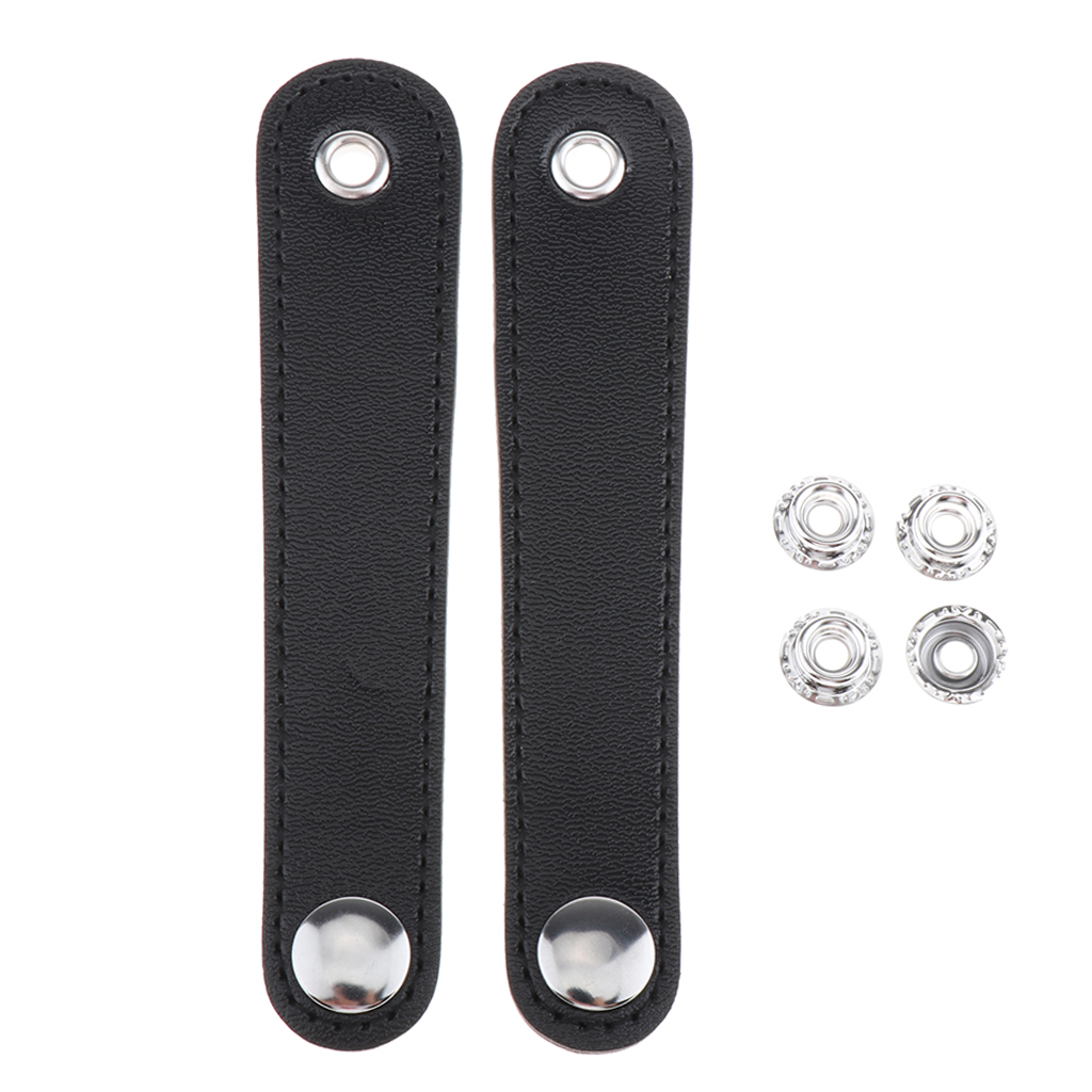 Accordion Straps, PU Leather Bellows Straps for Bass (Black)