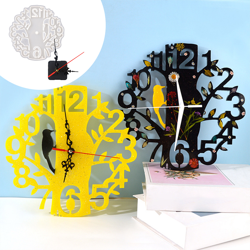 Silicone Clock Decor Mold, DIY Set Create Art Epoxy Resin Casting, Living Room Molds Home/ Wall Hanging Decorative