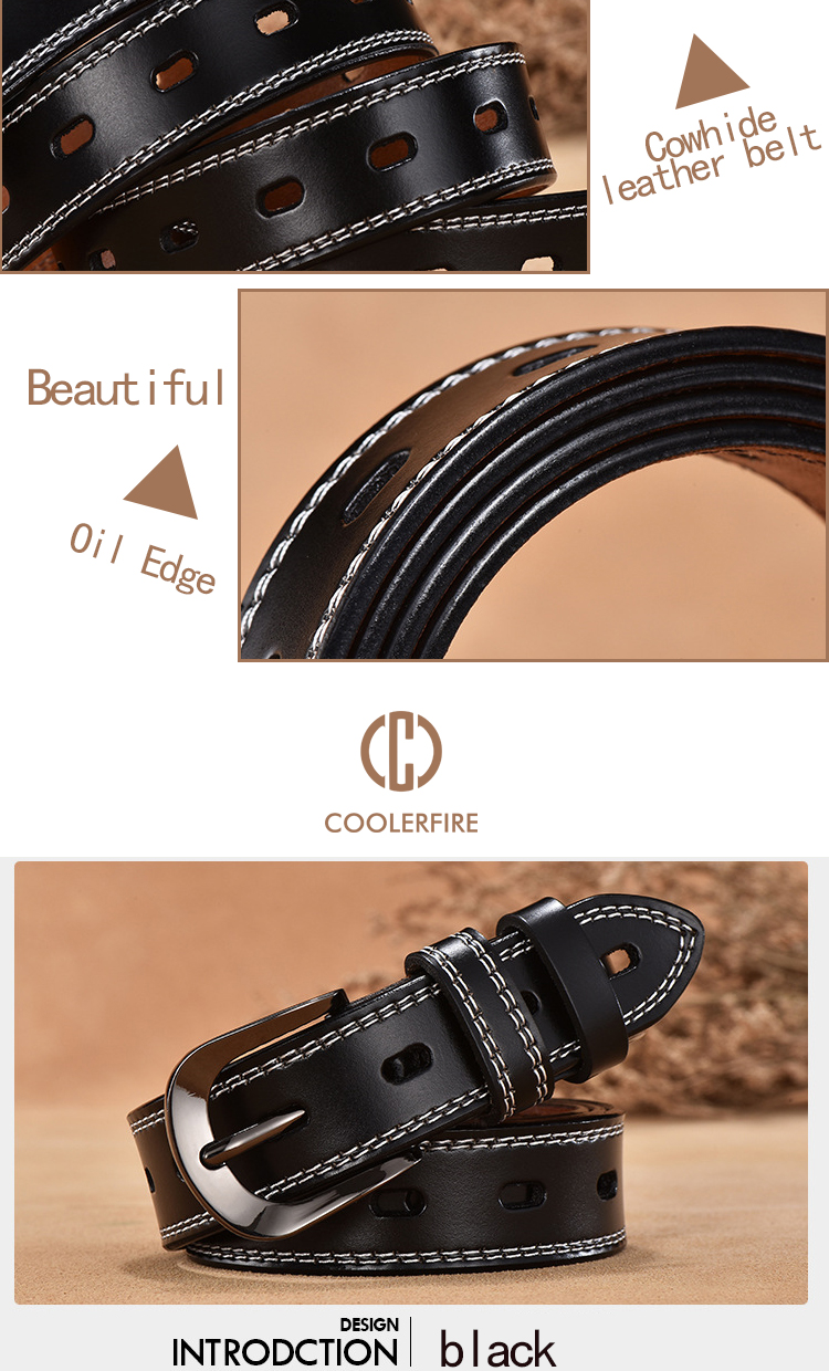 Äkta läderbälte för kvinnor justerbart casual designerbälte_voghion.com