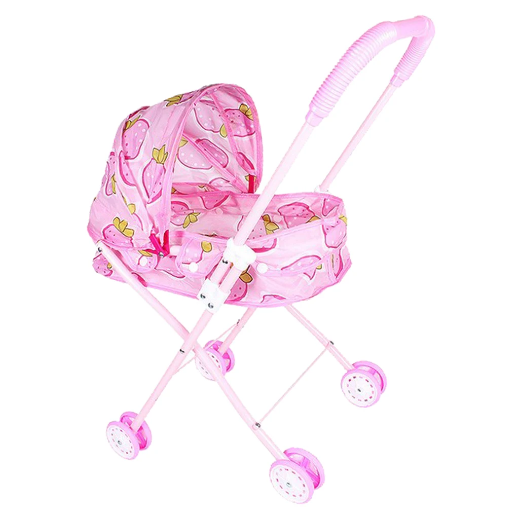 Pink Doll Outdoor Baby Buggy Stroller Child Push Cart Stroller Doll