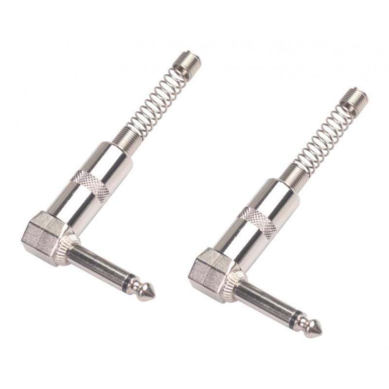 2Pcs 1/4inch TS 6.35mm Mono Plug for Speaker Microphone Guitar Bass Audio Cables, Patch Cables