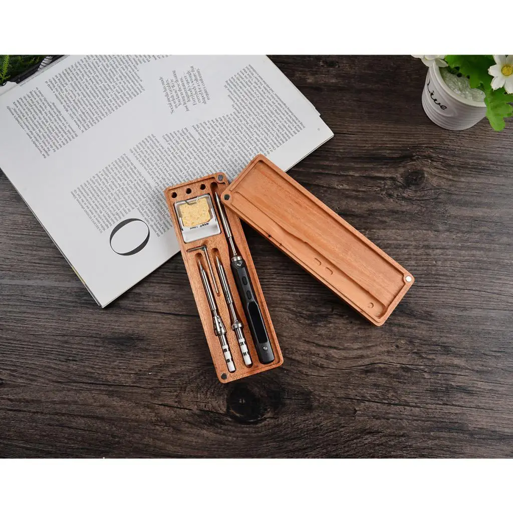 Log Wooden Storage Case Box for TS100 Electric Digital Smart Soldering Iron