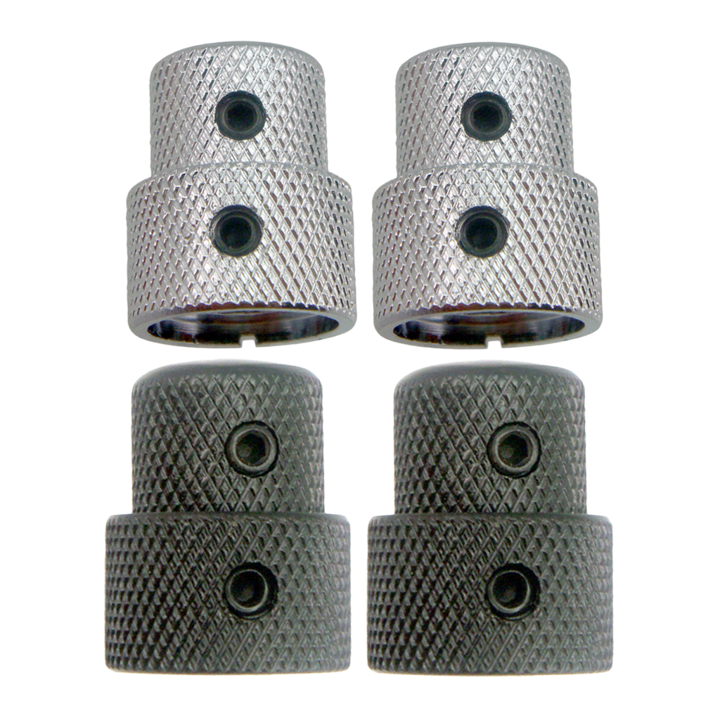 Tooyful Silver 2 Pieces Double Layer Volume Tone Cylinder Control Knobs Caps Buttons for Electric Guitar Bass Replacement Parts