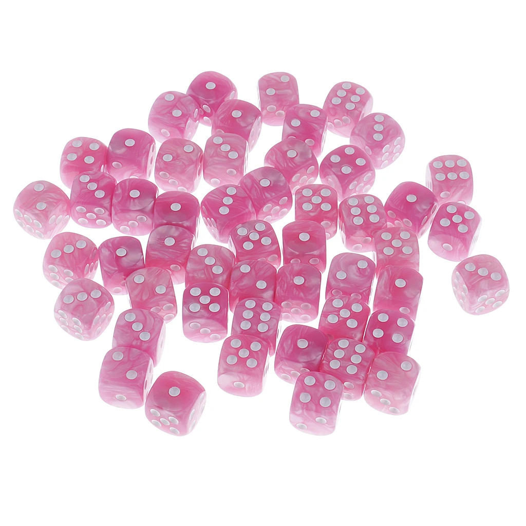 50 Pieces 6 Sided Spot Dices Digital D6 Dices for Party Bar Card Game Props D&D MTG RPG Gaming