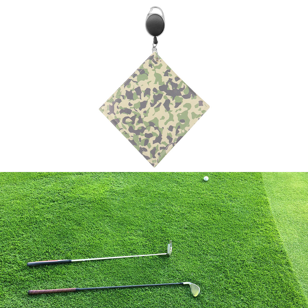 Golf Towel Double-Sided W/ Clip Club Cleaner Cleaning Cloth Club Head Wiping Cloth for Scrub Golf Sports Gym Fitness Outdoor