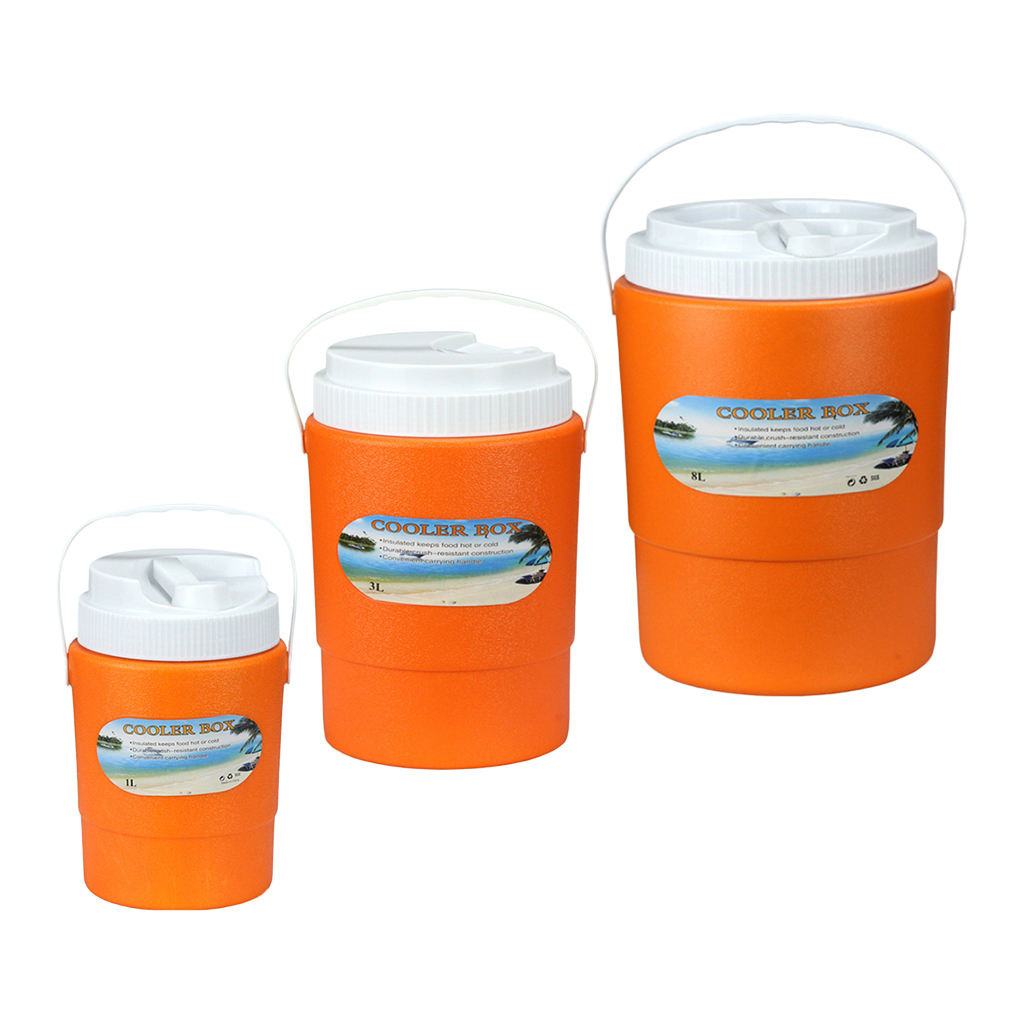 3 Pcs Heavy-Duty Cooler, Ice Bucket Insulated Box for Camping Picnic Lunch Food Beverage Ice Cooler Storage 1L+3L+8L