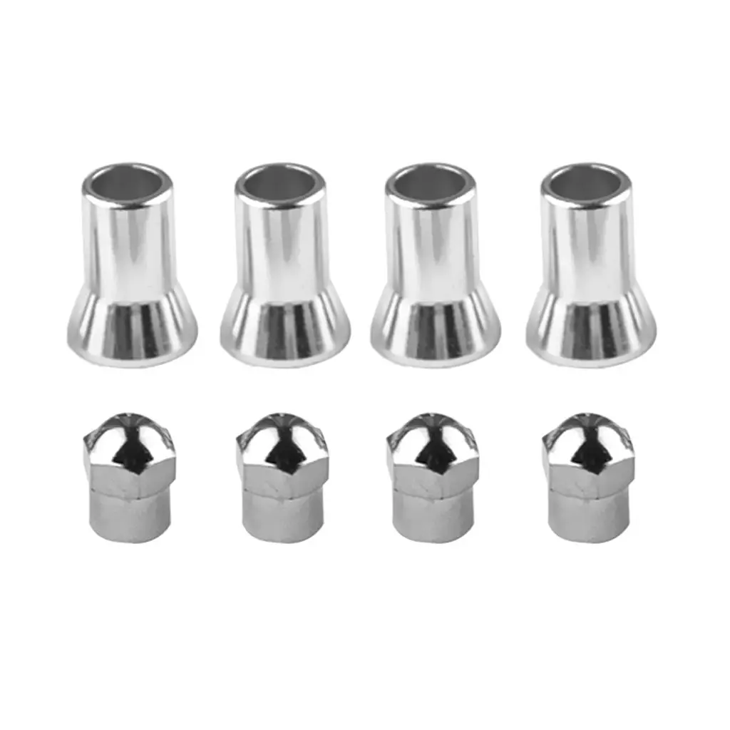 4 Sets Silver Chromed Plastic Car Truck Wheel TPMS Tire Air Valve Stem Dust Caps With Sleeve Cover Safety High Quality