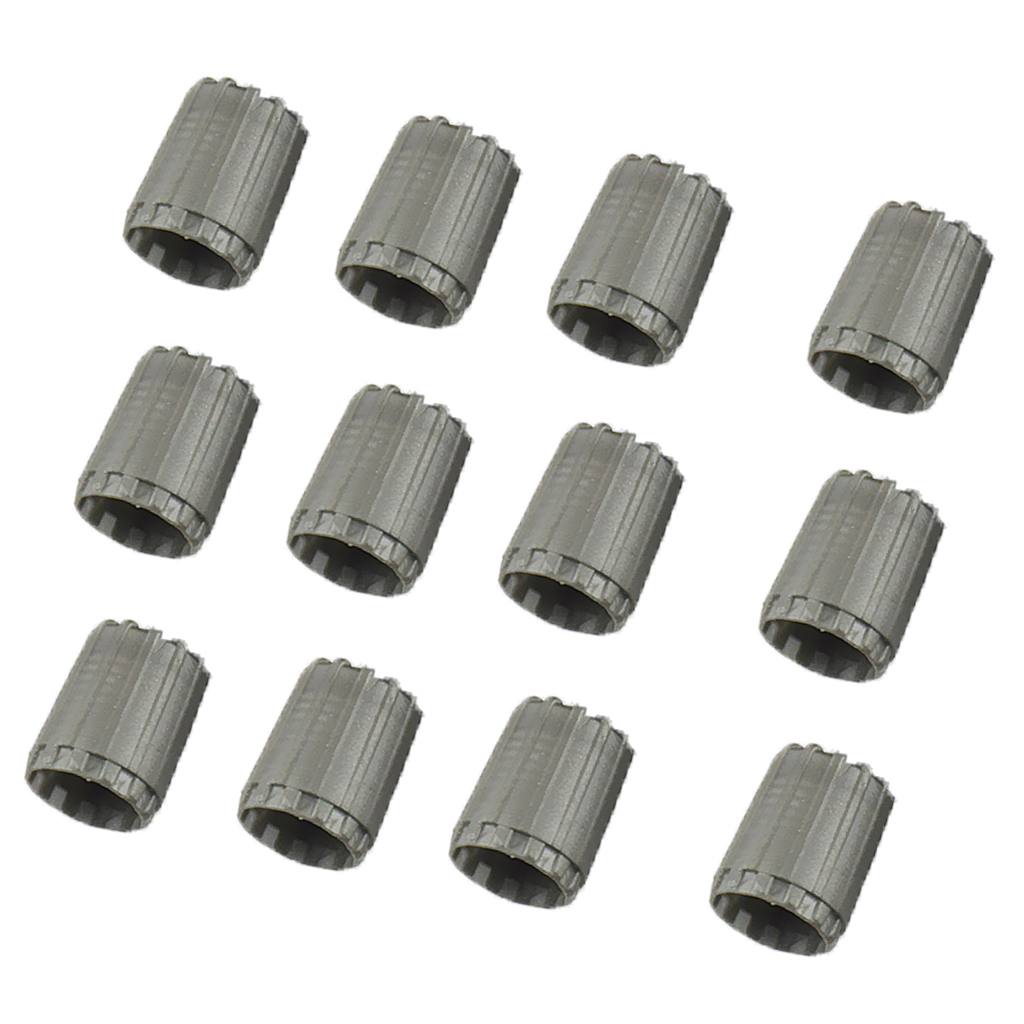 Pack of 12 Wagon Wheel Tire Valve Caps for TPMS Standard Valve (gray Color)