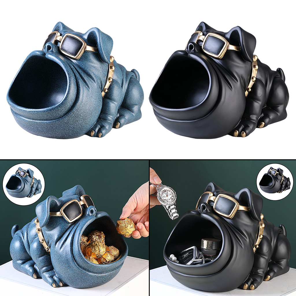 Dog Statue Resin Artware Sculpture Keys Jewelry Storage Home Tabletop Decors