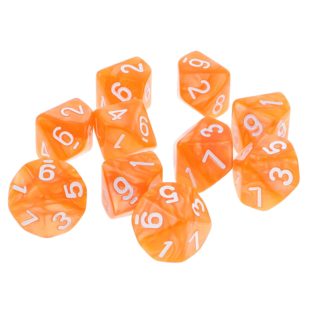 10pcs 10 Sided Dice D10 Polyhedral Dice For  Game New