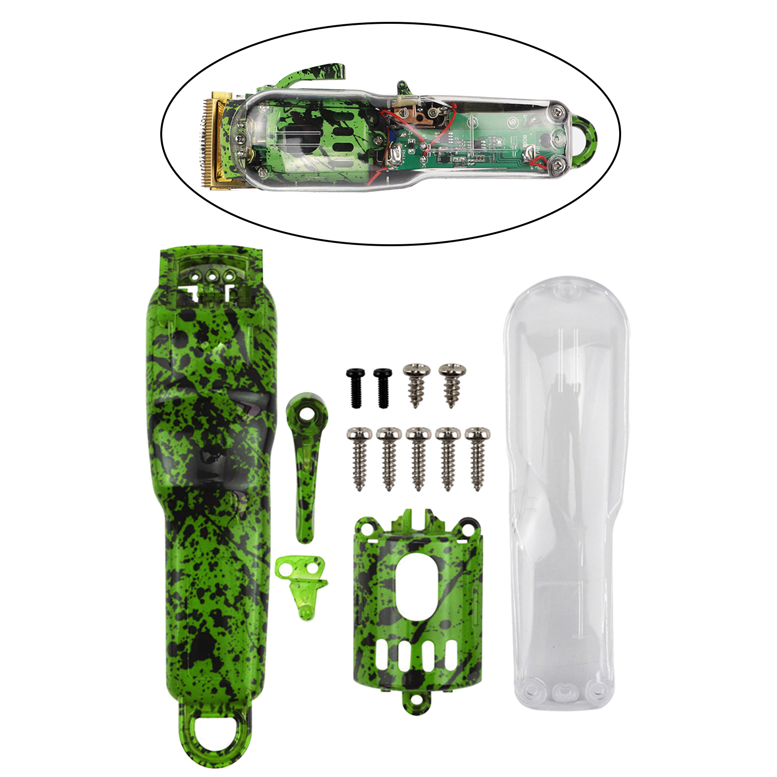 Camouflage DIY Full Housing Combo Kit, Hair Clipper Cover, Base Uper Cover, for 8148 8591 Top and Bottom Cover