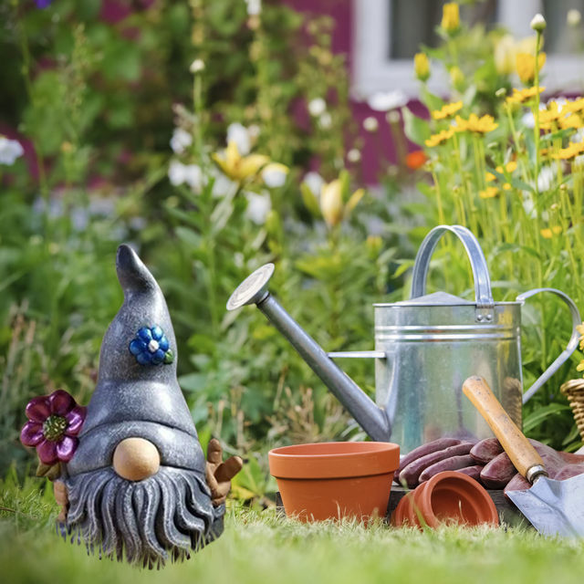 Lavender Gnomes Decor, Spring Resin Garden