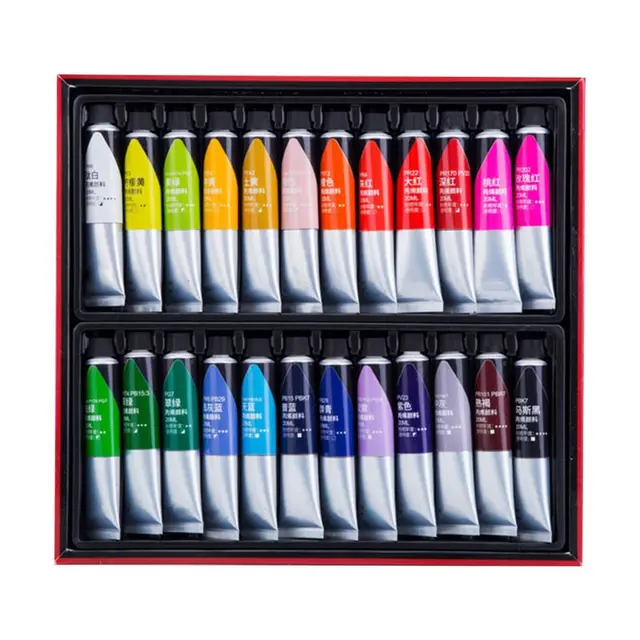 Professional Acrylic Paint Set, 12/24 Colors , 20ml Drawing Painting  Pigment Hand-paint for artists, Students & Beginners - AliExpress