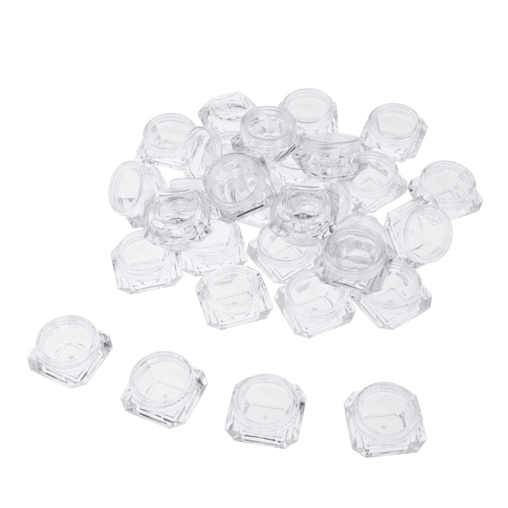 30 Pieces 3g Plastic Empty Jar with Lid, Empty Cream Jar, Cosmetics