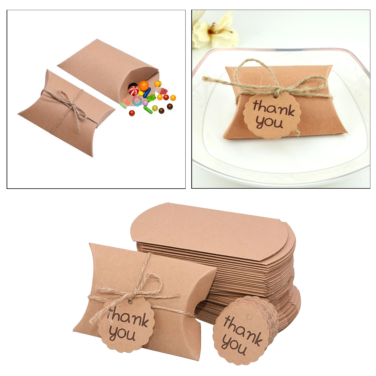 50pcs Mini Candy Boxes Travel Gift Box Paper Wedding Birthday Christmas Favor Present Boxes Packing With Greeting Cards
