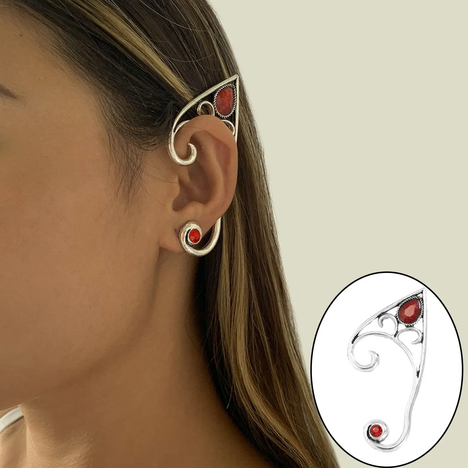 Alloy Fashion Ear Cuff Ear Clip Earring Jewelry Silver Handcraft Single