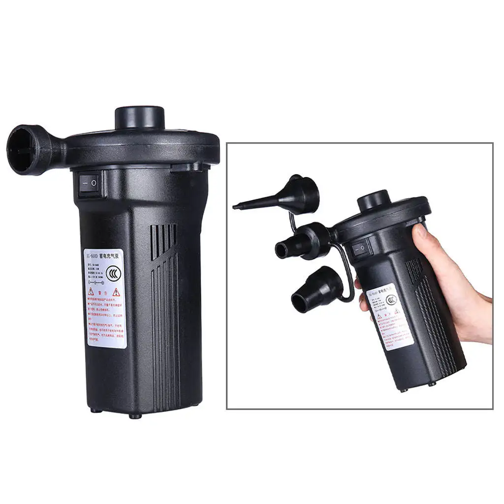 Electric Air Pump Inflator Battery Rechargeable Air Compressor Portable for Boat Mattress Inflatable Pool Raft Bed