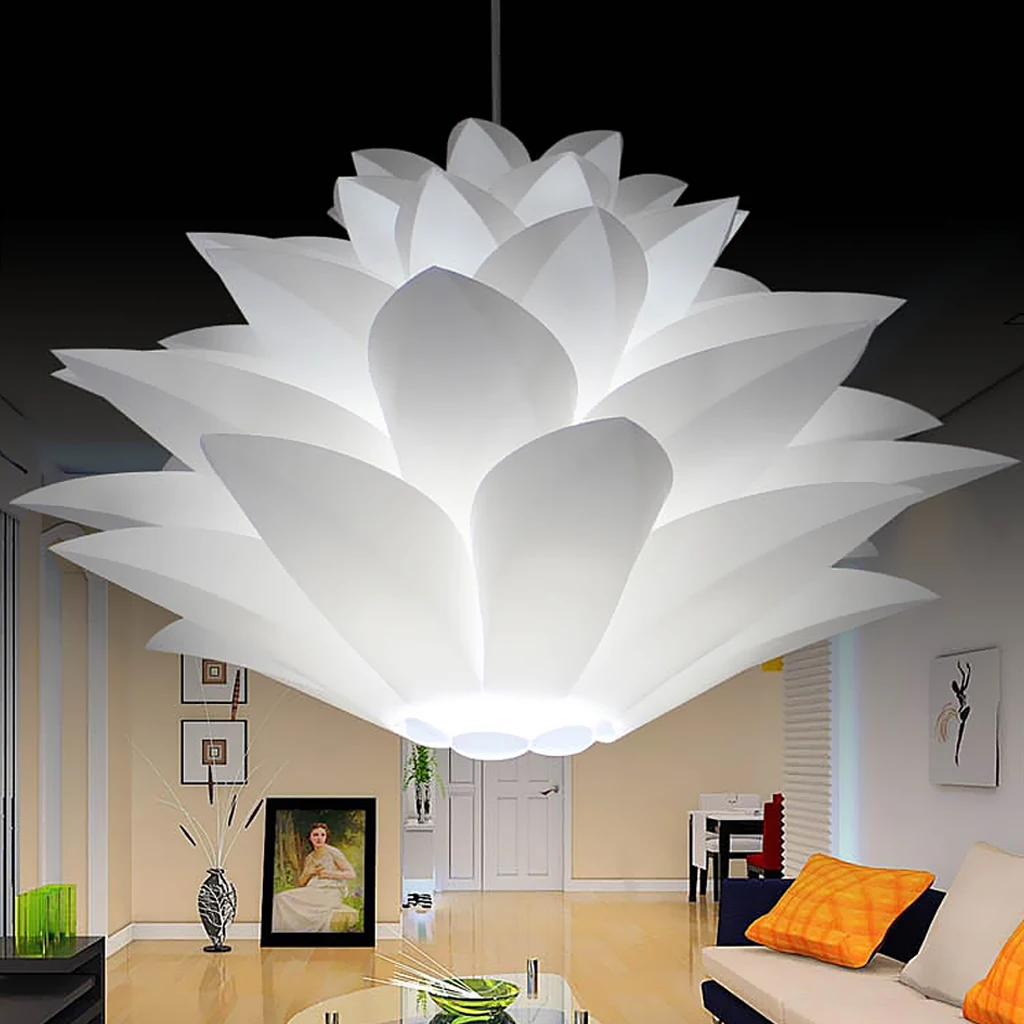 Modern White PP Lampshade Ceiling Chandelier Pendant Light, for Modern Loft Bar Cafe Living Room, E27