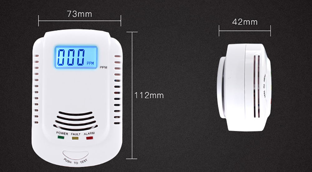 metano propano co, alarme, detector de vazamento, led