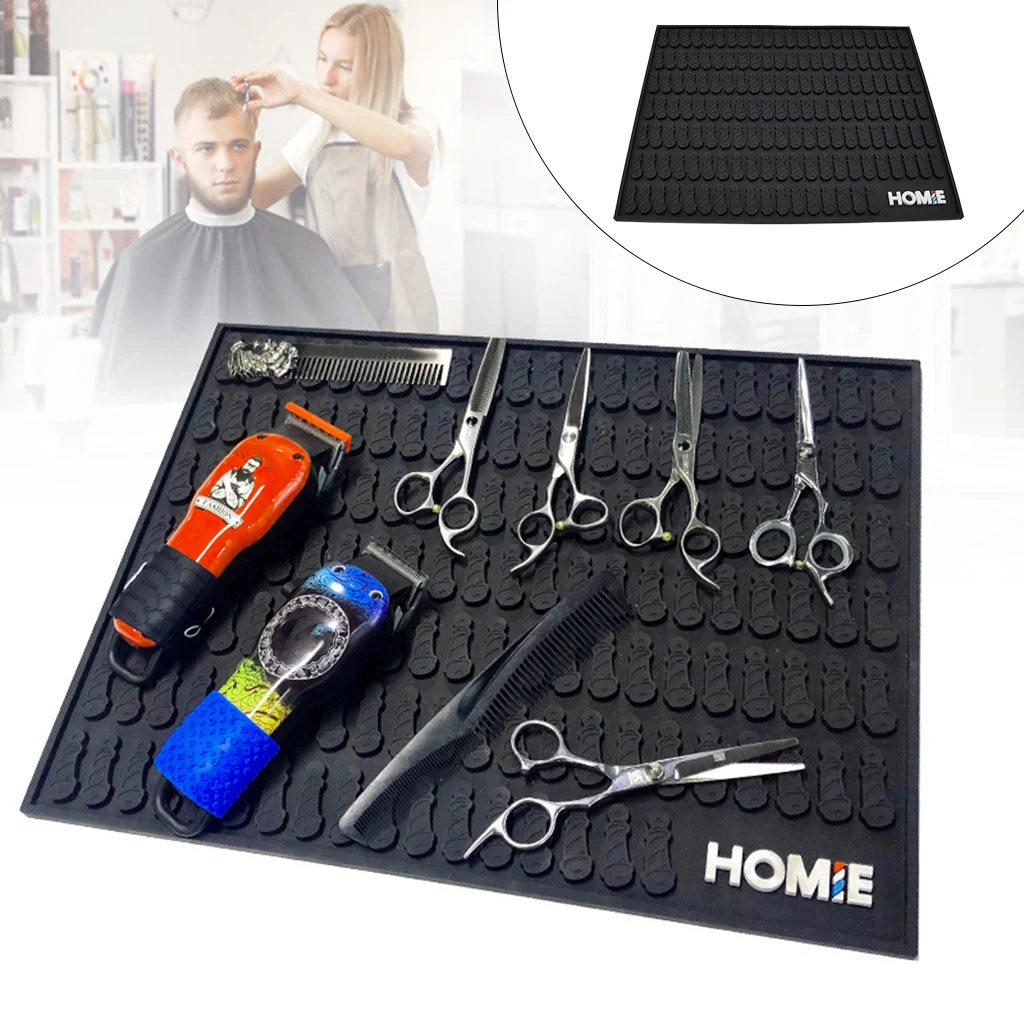 Non-Slip Hairdresser Tool Pad Heat Resistant Mat for Hair Styling Tools Tray for Hair Straightener Styling Tool Salon Use Flat