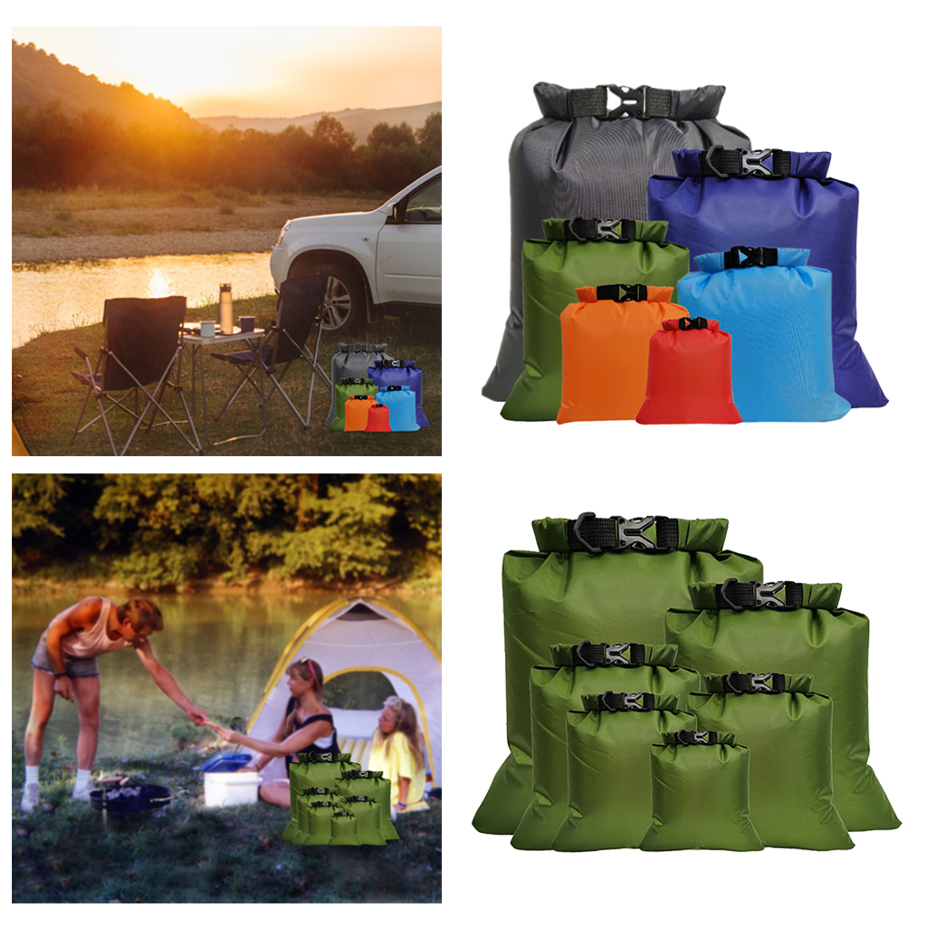 6Pieces Waterproof Water Resistant Dry Bag Sack Storage Pack Pouch Swimming Outdoor Kayaking Canoeing River Trekking Boating