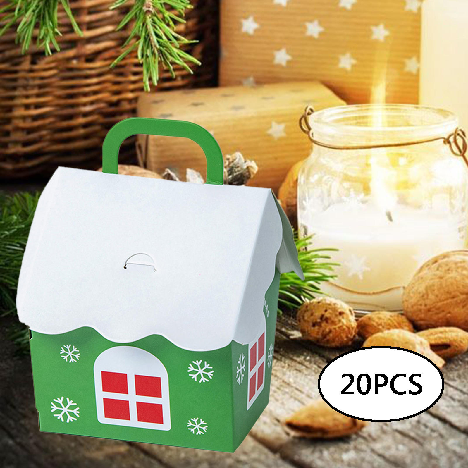 20x Creative Gift Boxes Bag Christmas Container for Candy Cookie Packaging Present